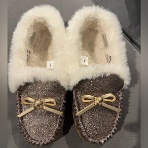 New without tags J Crew slippers, glitter, size 13 kids!